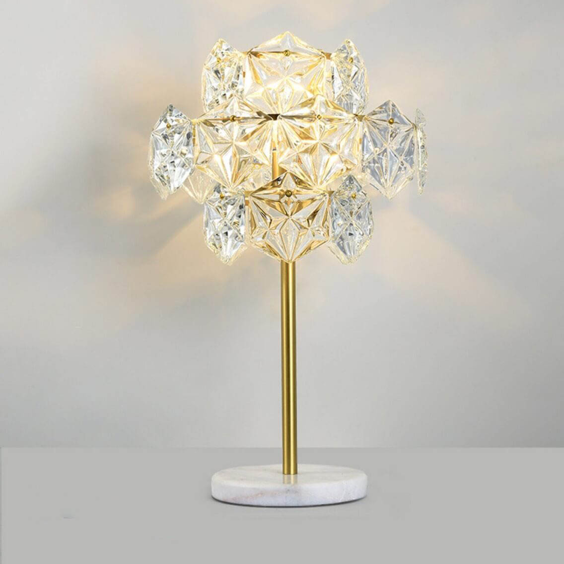 Modern Snowflake Glass Marble Base Lamp