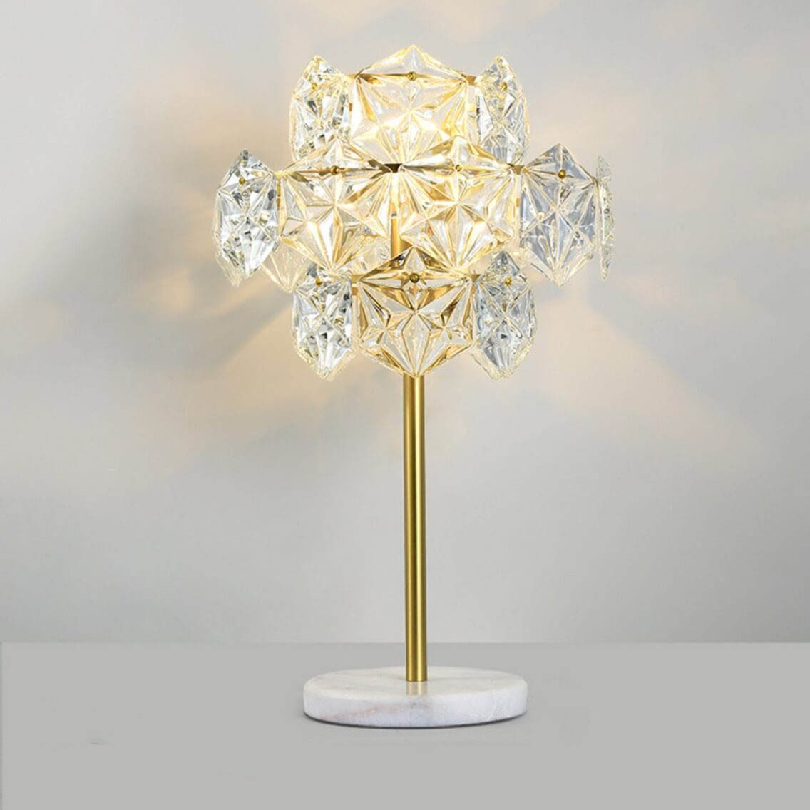 Modern Snowflake Glass Marble Base Lamp