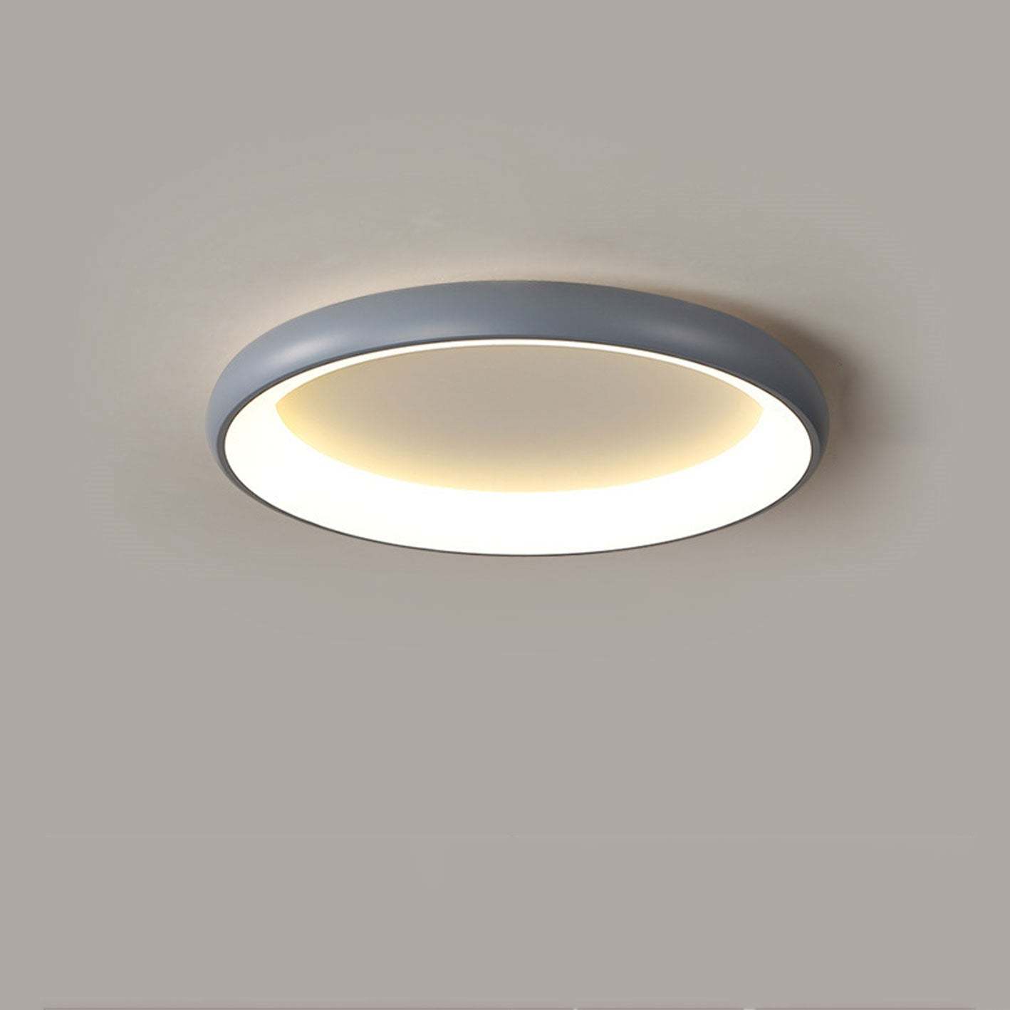 Minimalist Round Aluminum Acrylic LED Flush Mount Light