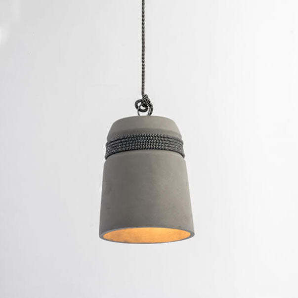 Industrial Cement Column Rope Pendant Light
