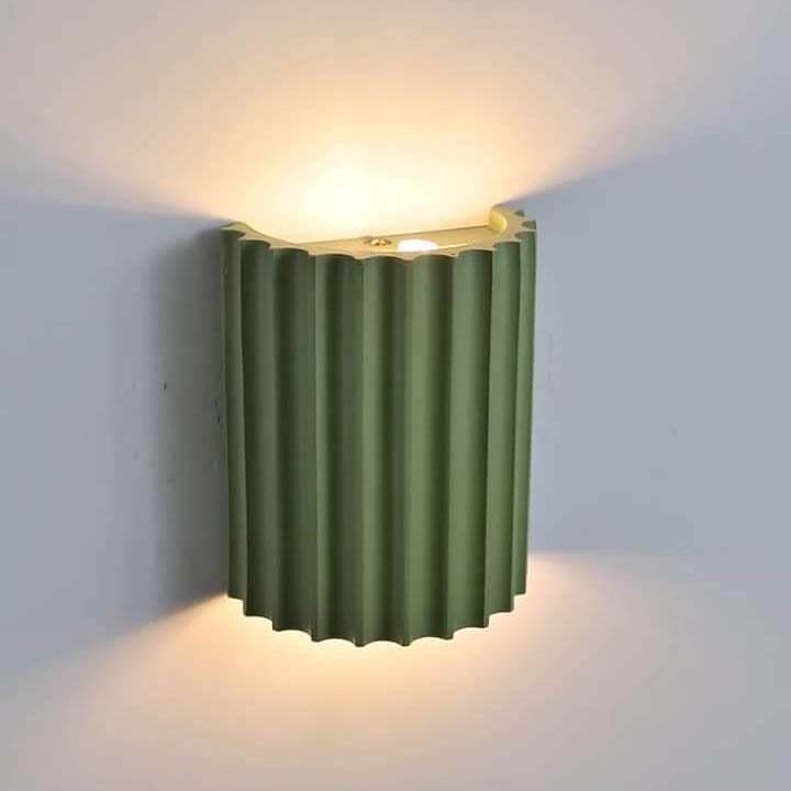 Macaron Resin Striped Half Cylinder Sconce