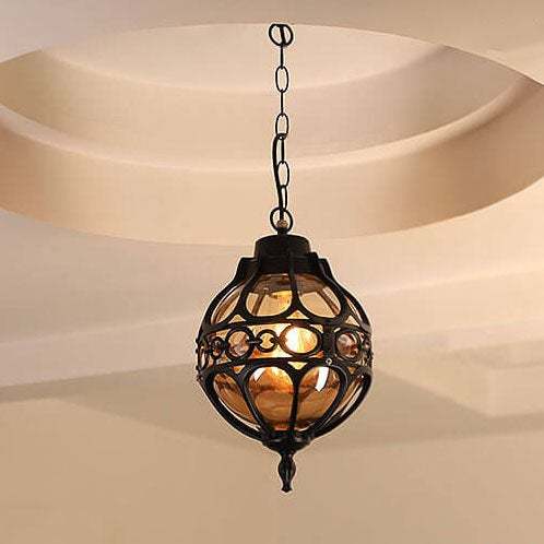 Retro Industrial Globe Outdoor Pendant Light