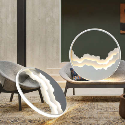 Nordic Sea Wave Round LED Flush Mount Light