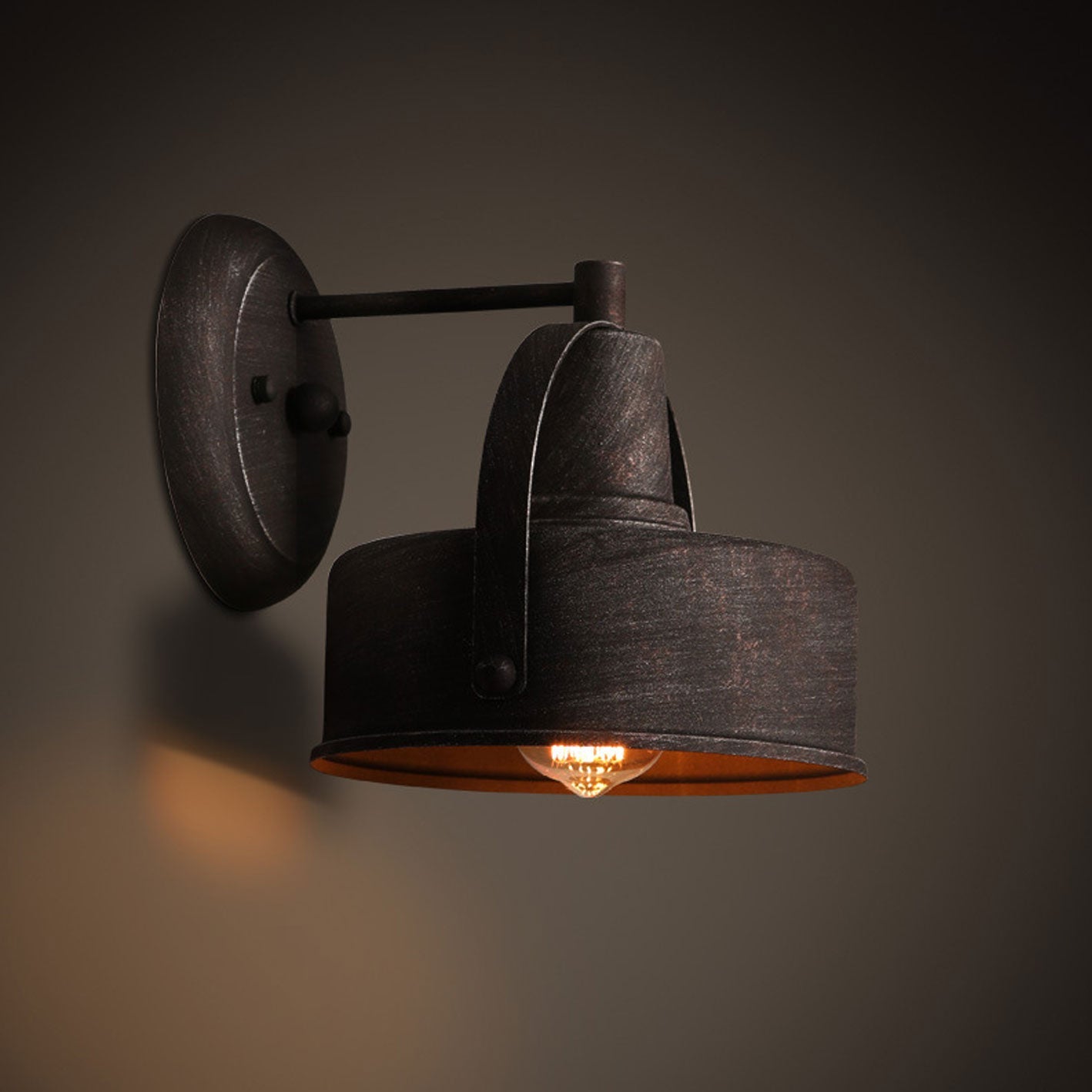 Vintage dome aged black wall sconces — 220V-240V (UK/AU)