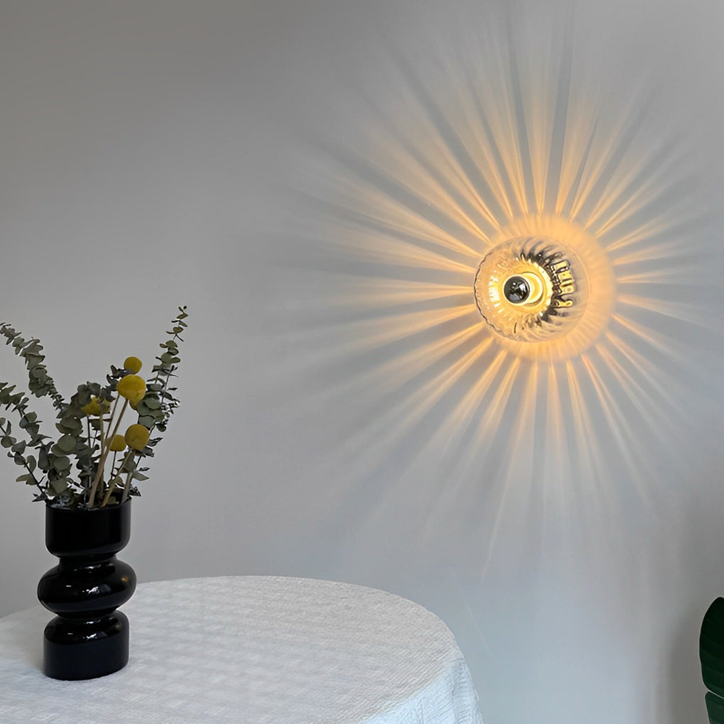 Round Art Jellyfish Glass Modern Wall Light