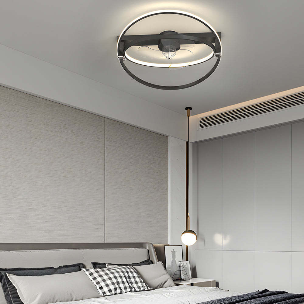 2-Ring Mute 3-Step LED Modern Ceiling Fan