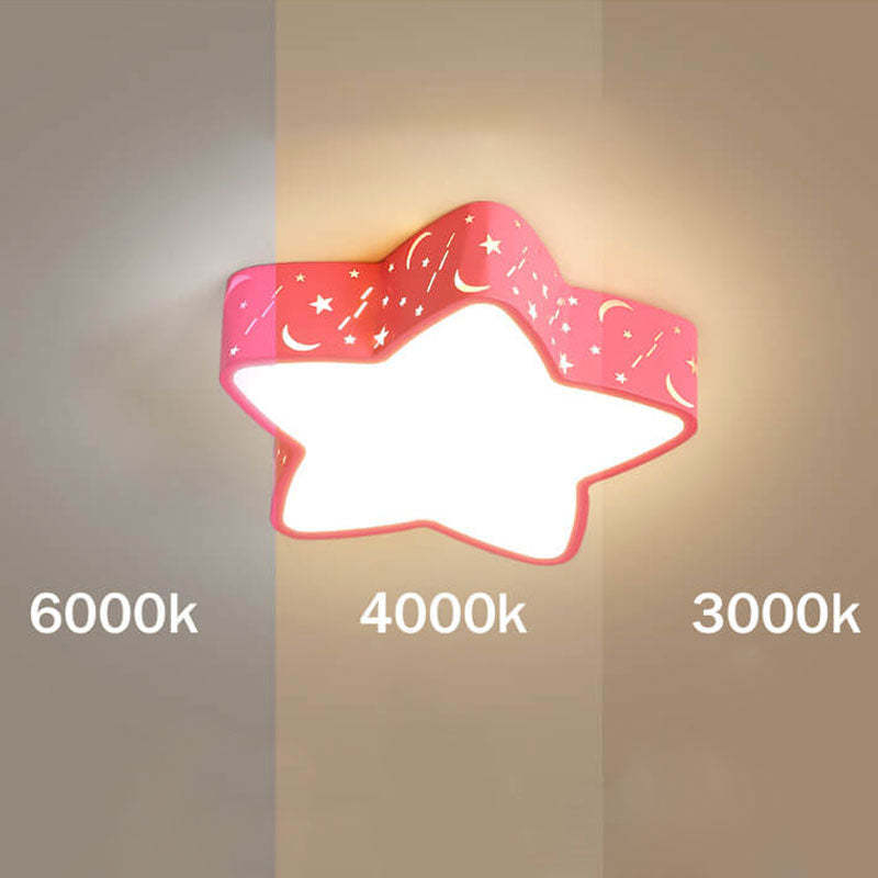 Cartoon Star Shape LED Flush Mount Light