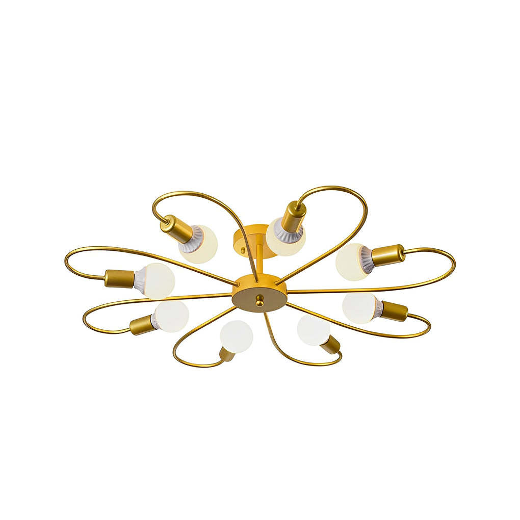Simple Iron Flower Nordic Bedroom Ceiling Light