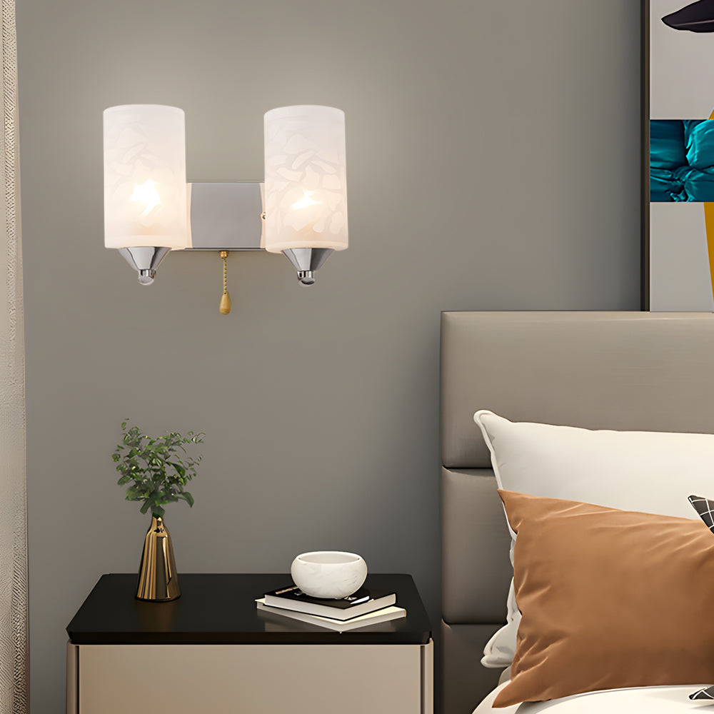 Elegant Cylindrical Double-Headed Glass Wall Sconce-Lighom