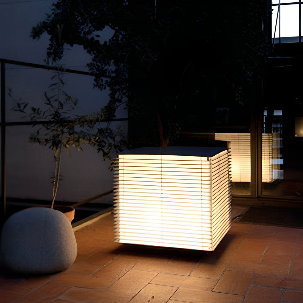 Square Grids Waterproof IP65 LED Black Modern Outdoor Lights Lawn Lamp-Lighom