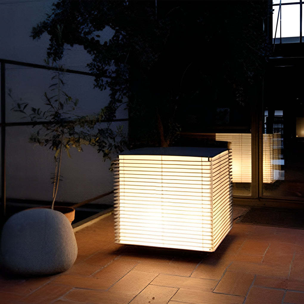 Square Grids Waterproof IP65 LED Black Modern Outdoor Lights Lawn Lamp-Lighom