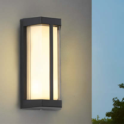 Waterproof Double Acrylic Shade LED Black Modern Outdoor Wall Lights-Lighom