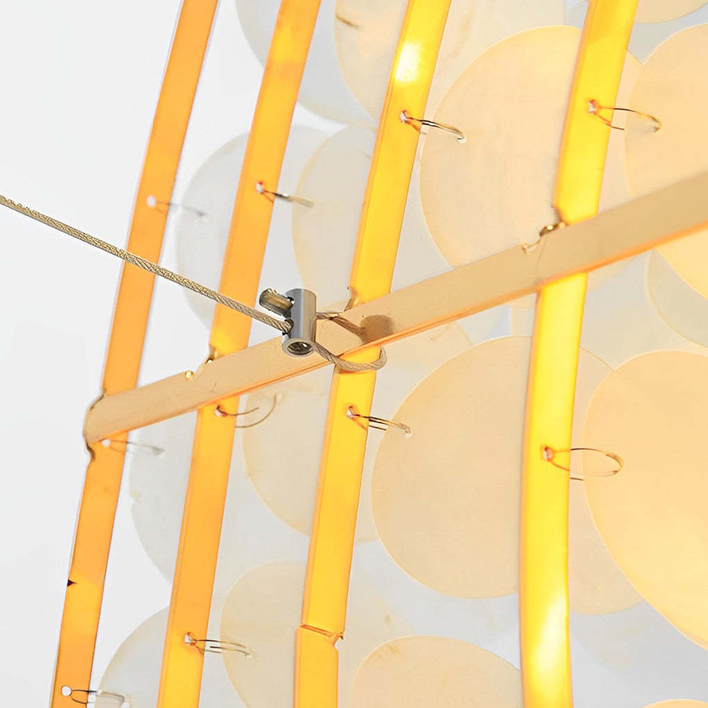 Round Shell Iron LED Nordic Pendant Chandelier