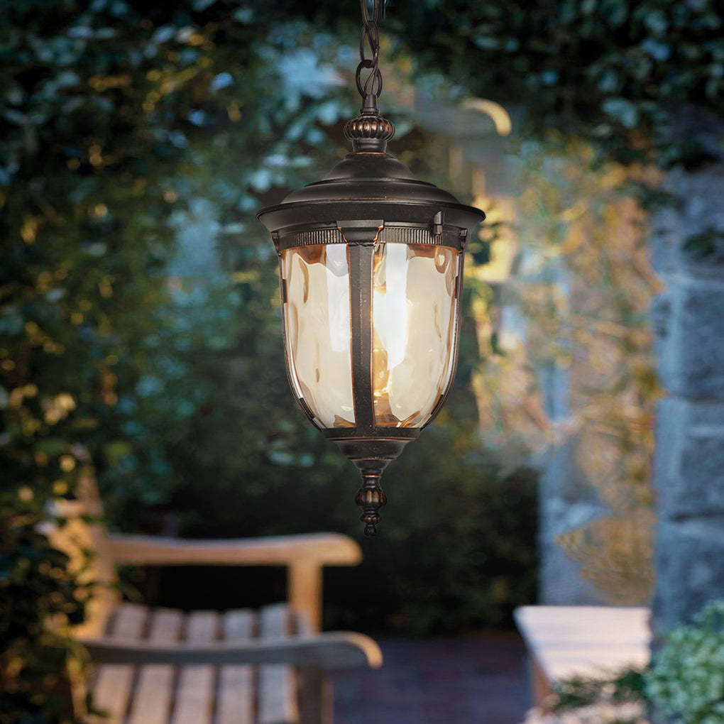 Glass metal aluminum outdoor ceiling lights in black