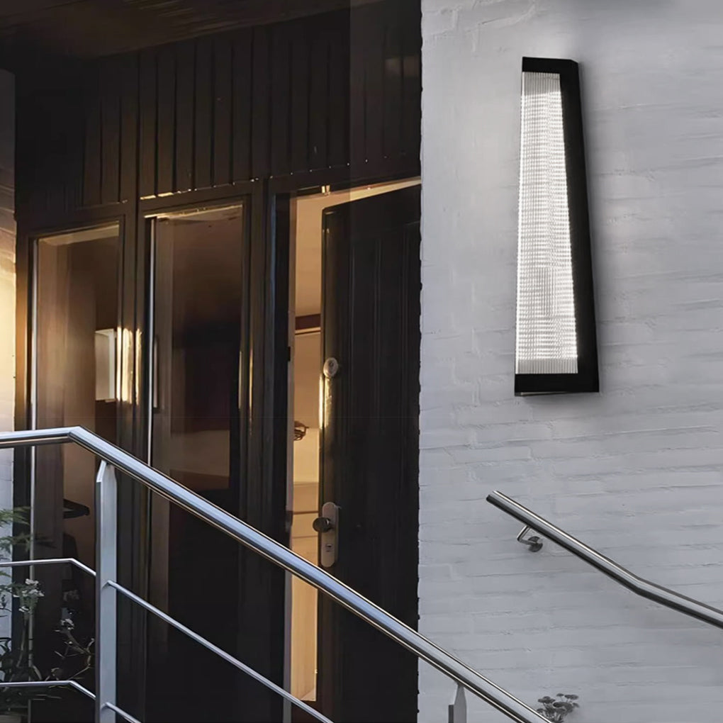 Striped Acrylic Black Modern Outdoor Wall Light