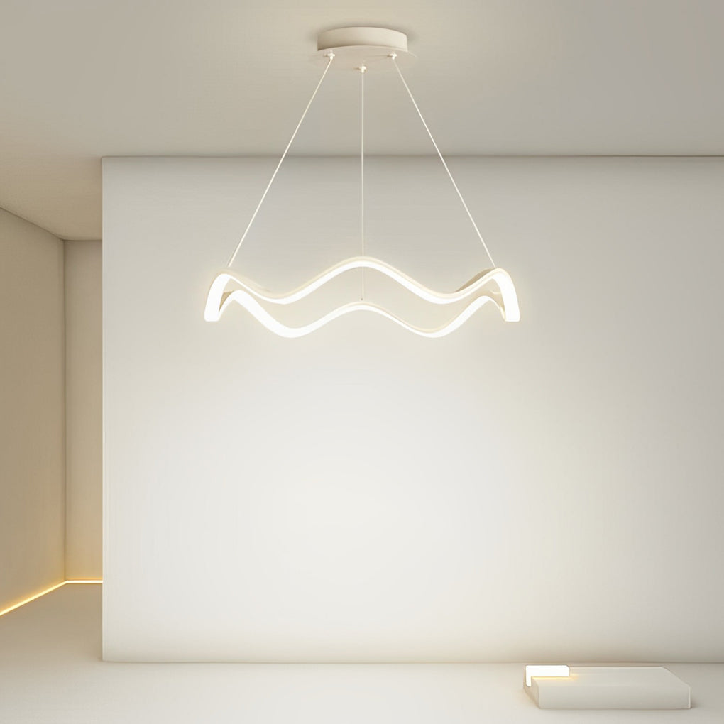 Circular Wavy LED Stepless Dimming Modern Pendant Chandelier