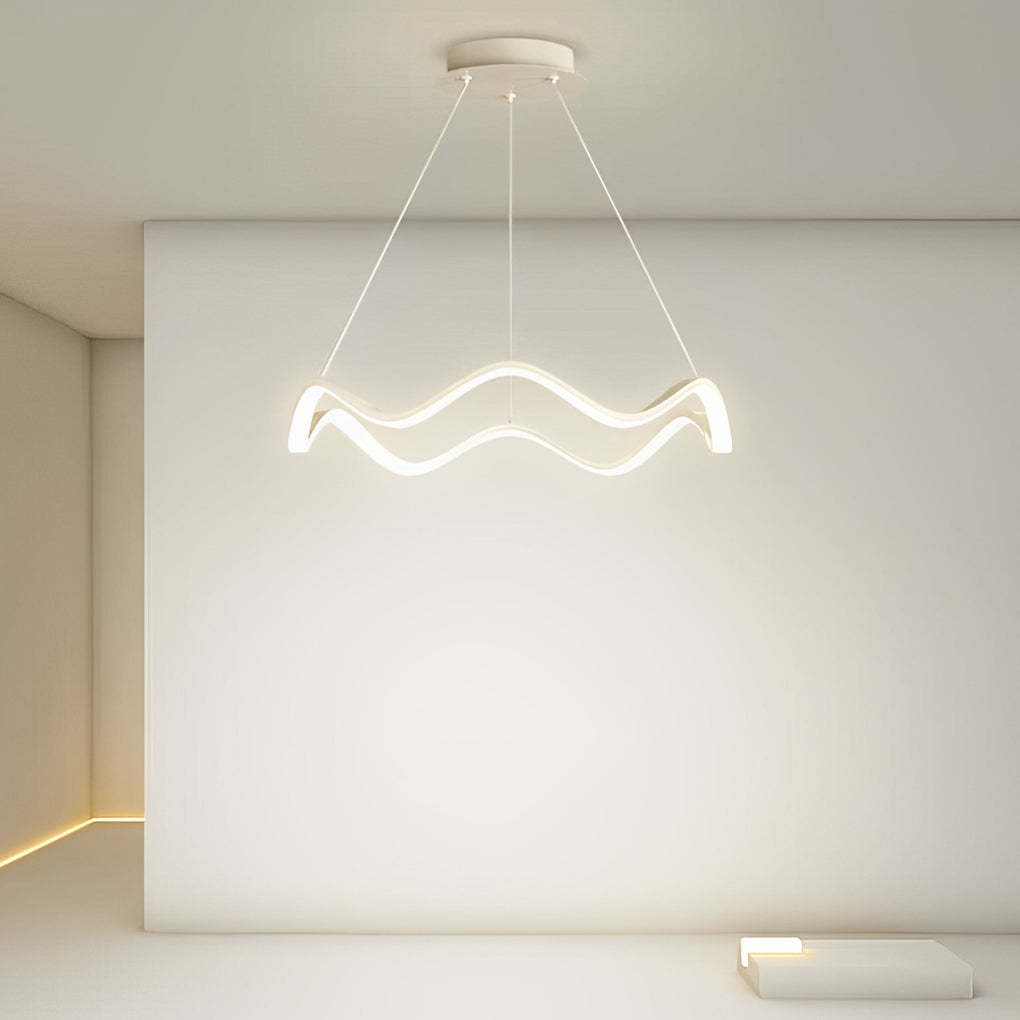 Circular Wavy LED Stepless Dimming Modern Pendant Chandelier