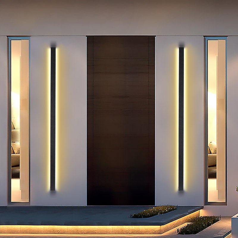 Waterproof Outdoor Long Strip Black Modern Porch Lights Outdoor Wall Lights-Lighom