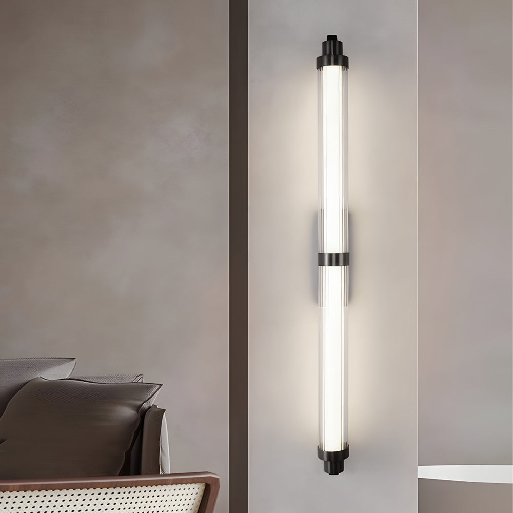 Modern Long Acrylic Tube LED Metallic Indoor Sconce Wall Lamp, 27.55''/35.43-Lighom
