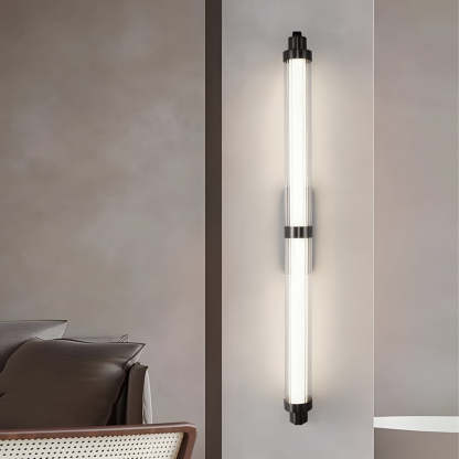 Modern Long Acrylic Tube LED Metallic Indoor Sconce Wall Lamp, 27.55''/35.43-Lighom