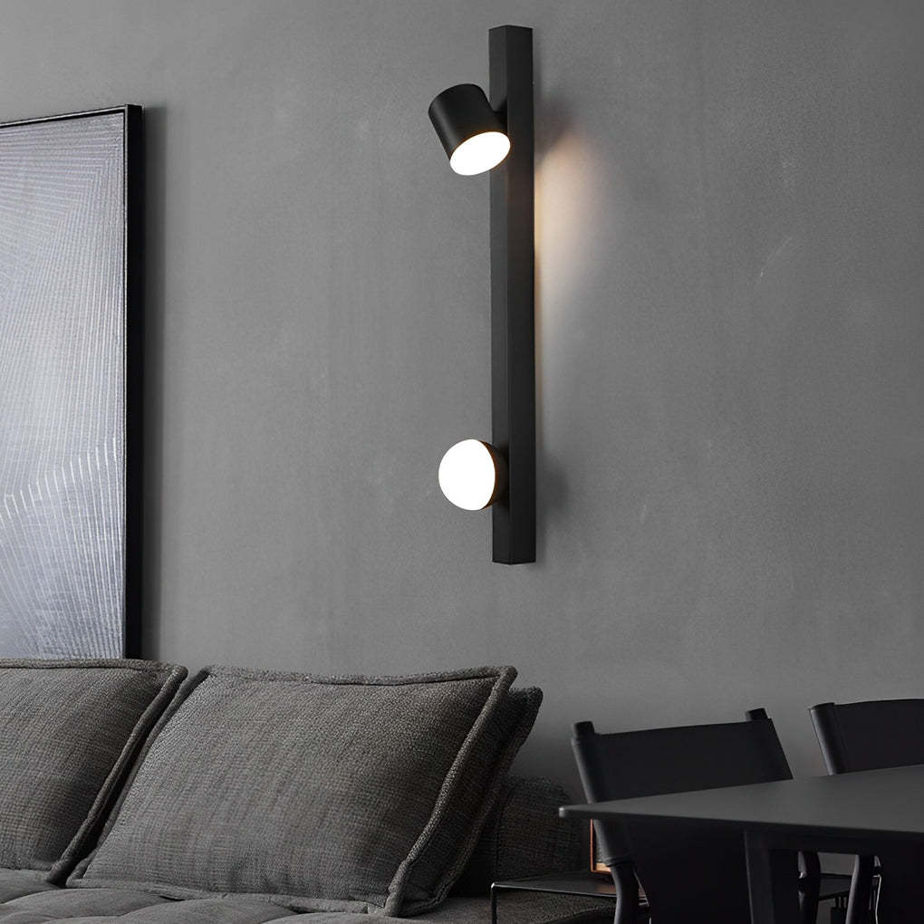 Adjustable Minimalist Creative Electroplated Metal Black Wall Sconces-Lighom