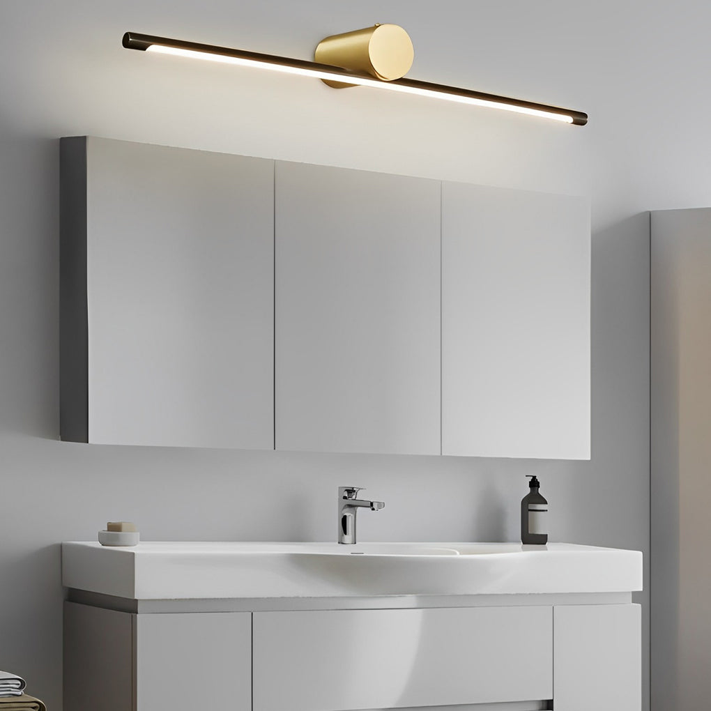 Modern Two-Tone Bathroom Vanity Light with Cylinder Fixture and Linear Bar-Lighom