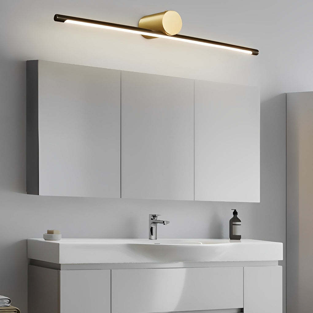 Modern Two-Tone Bathroom Vanity Light with Cylinder Fixture and Linear Bar-Lighom