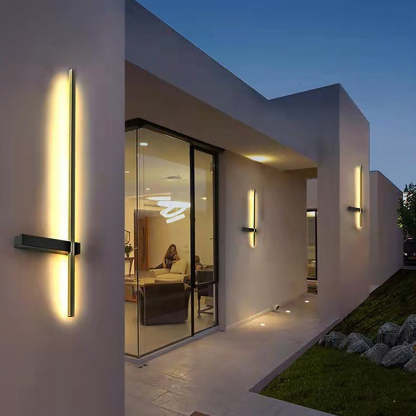 Interlaced Line Strips Waterproof Led Black Modern Outdoor Wall Lights-Lighom