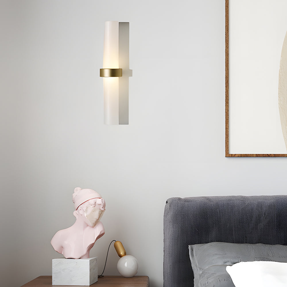 Modern Frosted Glass Tube Warm White Wall Sconce
