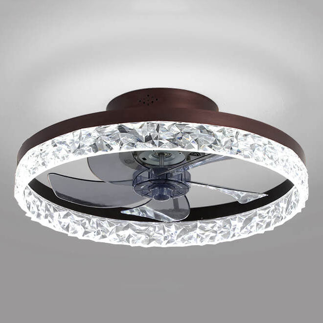 Modern Circle Ring LED Semi-Flush Ceiling Fan Light