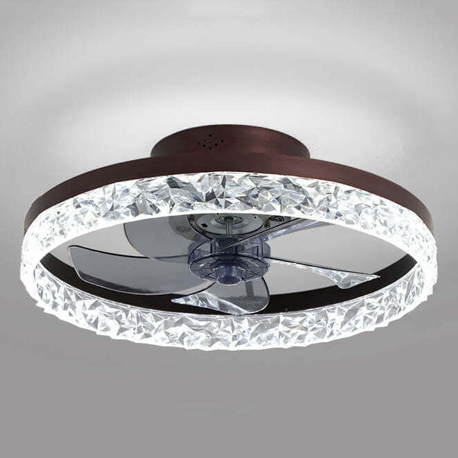 Modern Circle Ring LED Semi-Flush Ceiling Fan Light