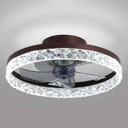 Modern Circle Ring LED Semi-Flush Ceiling Fan Light
