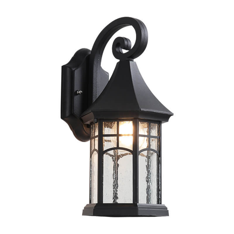 Vintage Lantern Glass Outdoor Wall Sconce
