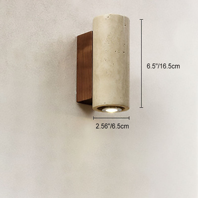 Japanese Wabi-Sabi Yellow Travertine Wall Sconce