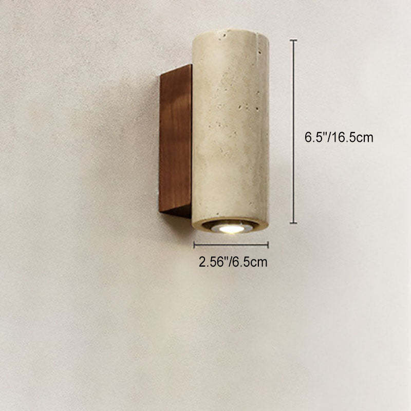 Japanese Wabi-Sabi Yellow Travertine Wall Sconce