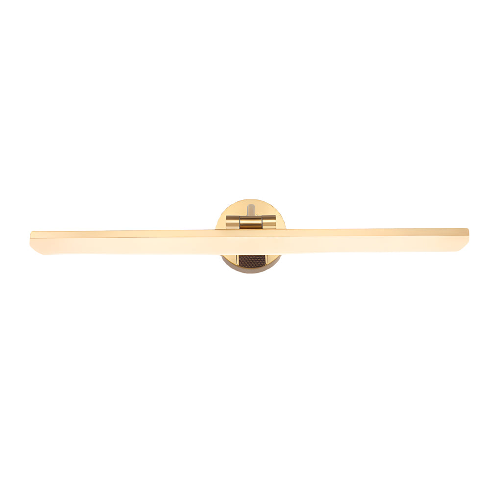 Adjustable LED Bathroom Vanity Mirror Light with Rotatable Flat Bar in Gold/Black Finish-Lighom