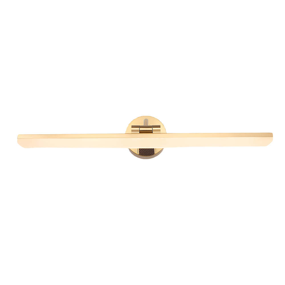 Adjustable LED Bathroom Vanity Mirror Light with Rotatable Flat Bar in Gold/Black Finish-Lighom