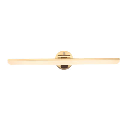Adjustable LED Bathroom Vanity Mirror Light with Rotatable Flat Bar in Gold/Black Finish-Lighom