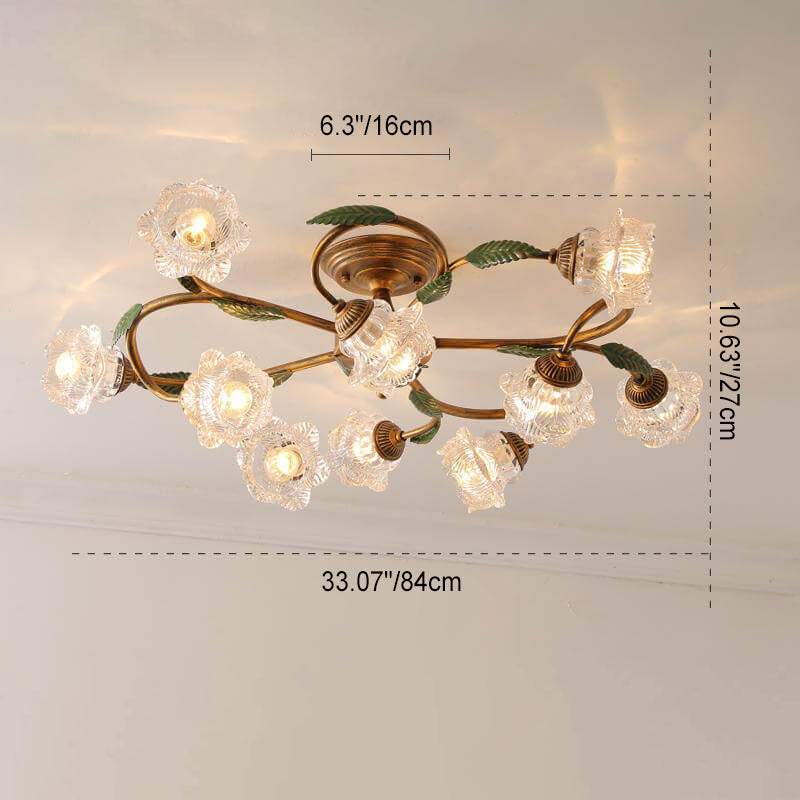 Modern Idyllic Iron Flower Branch Mount Light — 10 / A / 110V-120V For US/CA