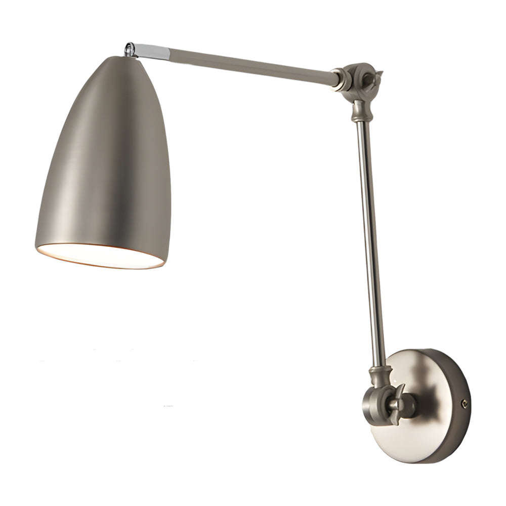 Swing Arm Wall Lamp Long 1 Bulb Rod Rocker Arm Wall Mounted Sconce with 3 Adjustable Joints-Lighom