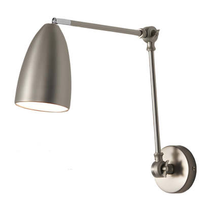 Swing Arm Wall Lamp Long 1 Bulb Rod Rocker Arm Wall Mounted Sconce with 3 Adjustable Joints-Lighom