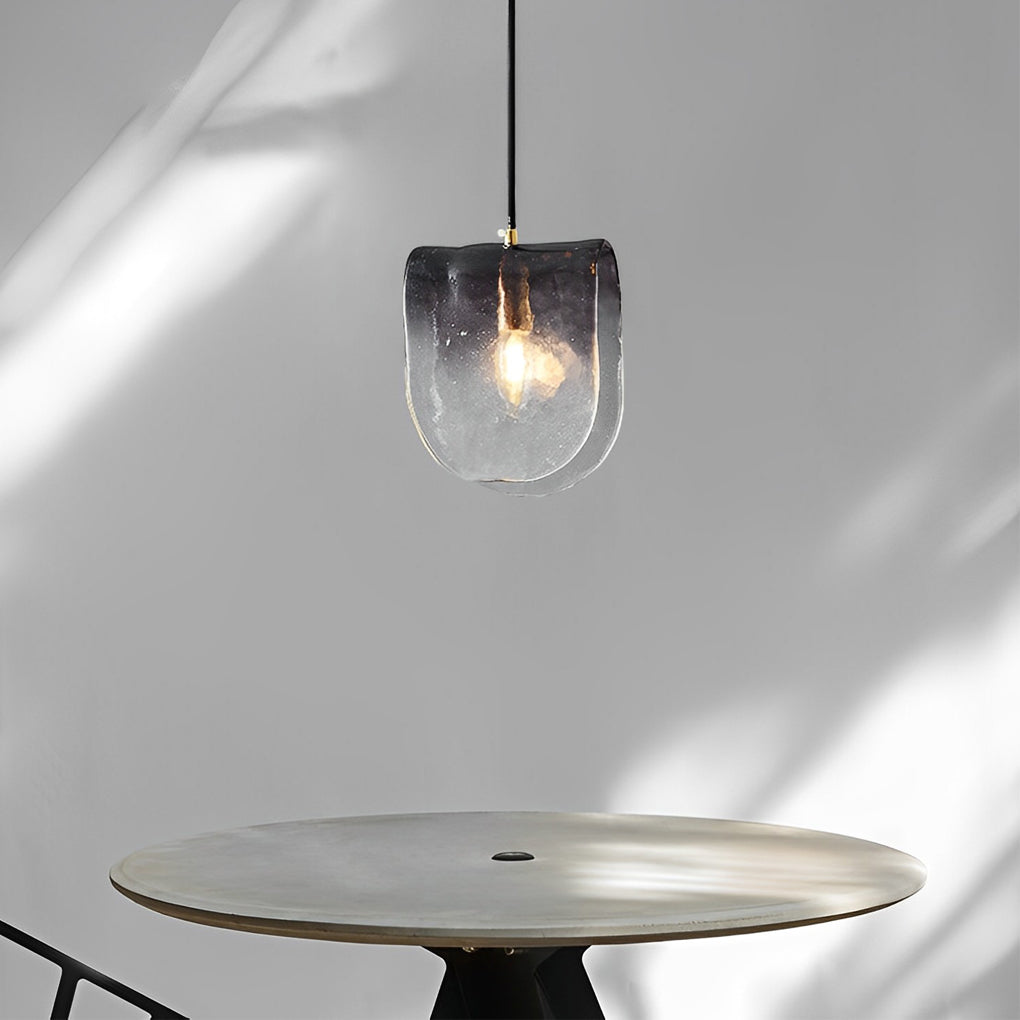 Gradient Smoky Gray Glass Postmodern Mini Pendant