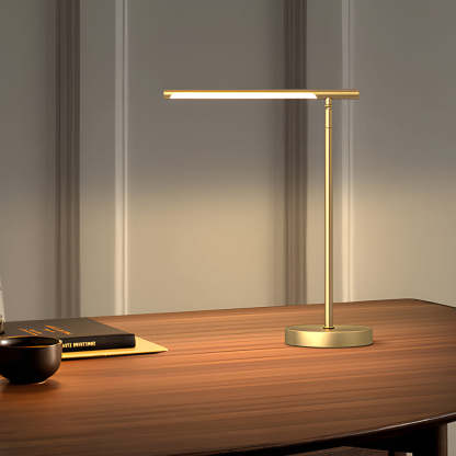 Copper Linear Brass LED Desk Lamp with Adjustable Angle for Focused Lighting-Lighom