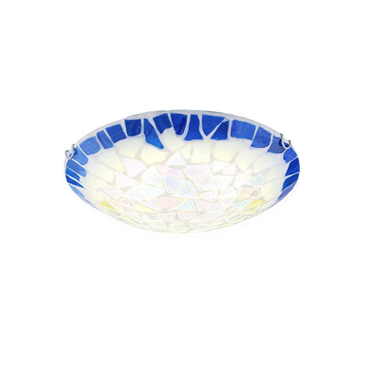 Vintage Mediterranean Shell Dome Flush Ceiling Light
