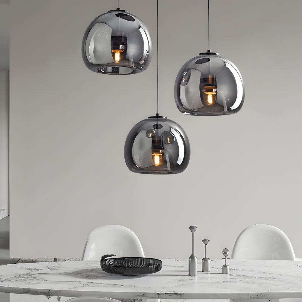 Glass Cognac Smoke Gray Nordic Pendant Light