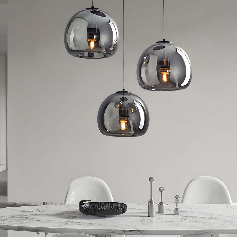 Glass Cognac Smoke Gray Nordic Pendant Light