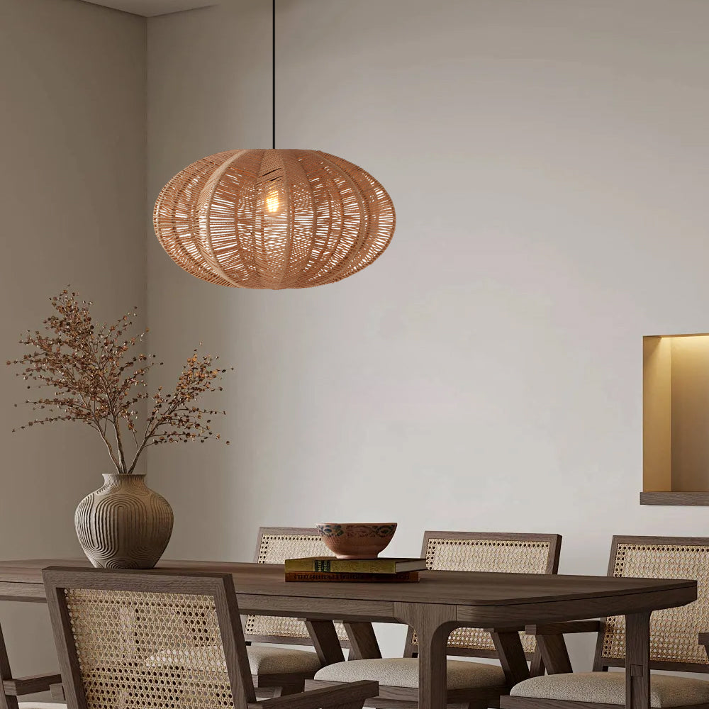 Rustic hemp wabi-sabi natural pendant lighting, Lighom — 19.7"