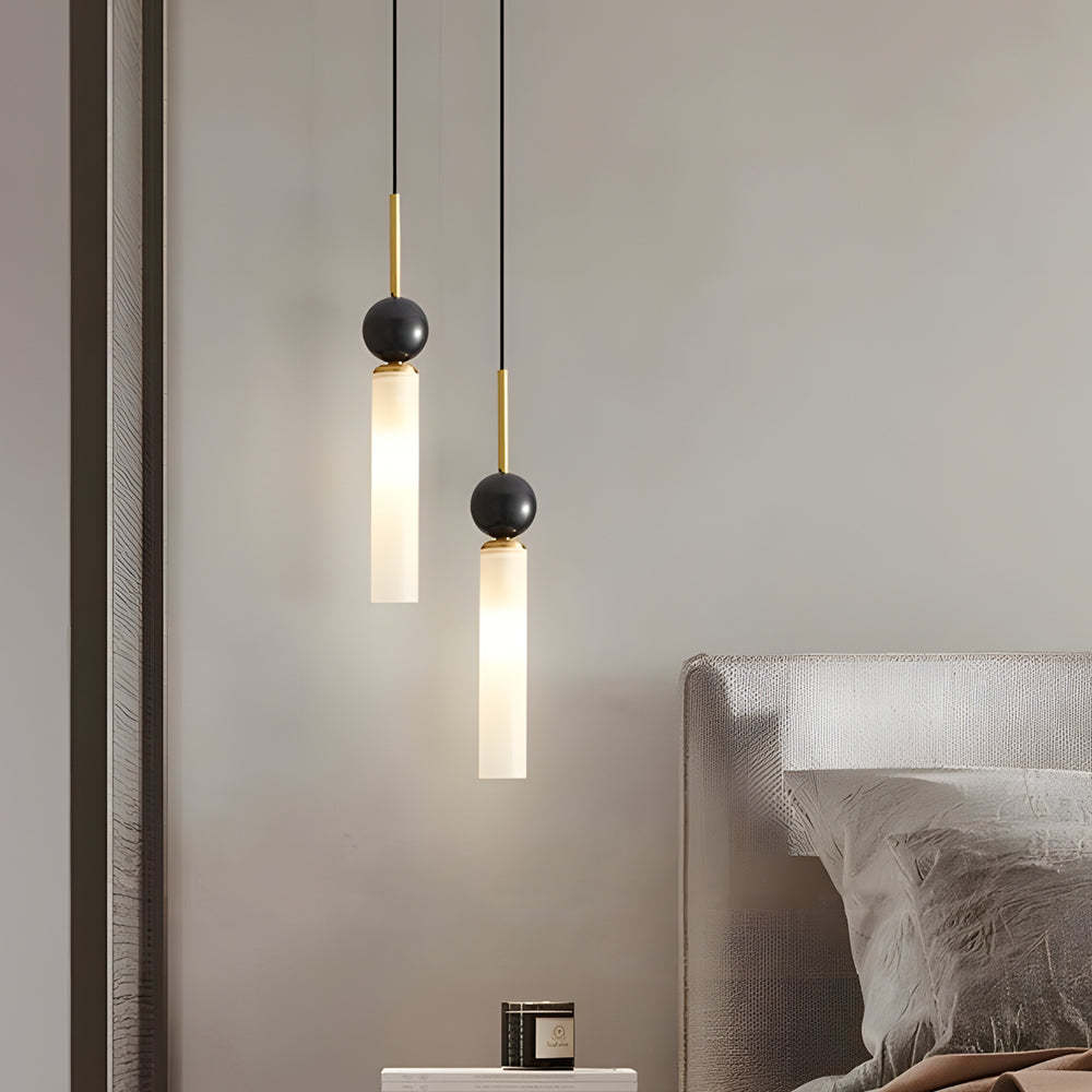 Vertical Marble Cylinder Modern Pendant Light