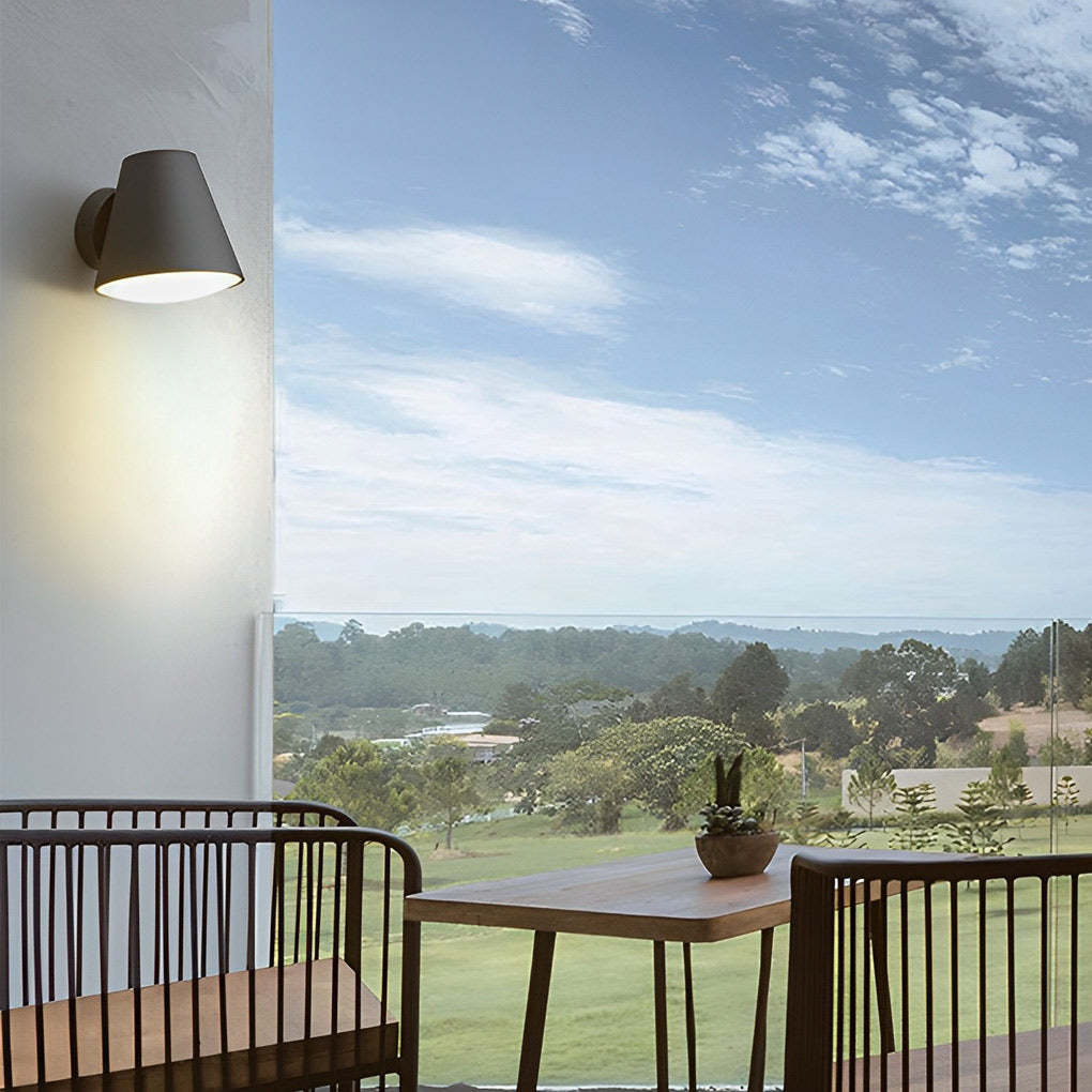 Cone Shape LED Waterproof Black Modern Outdoor Wall Lamp Exterior Lights-Lighom
