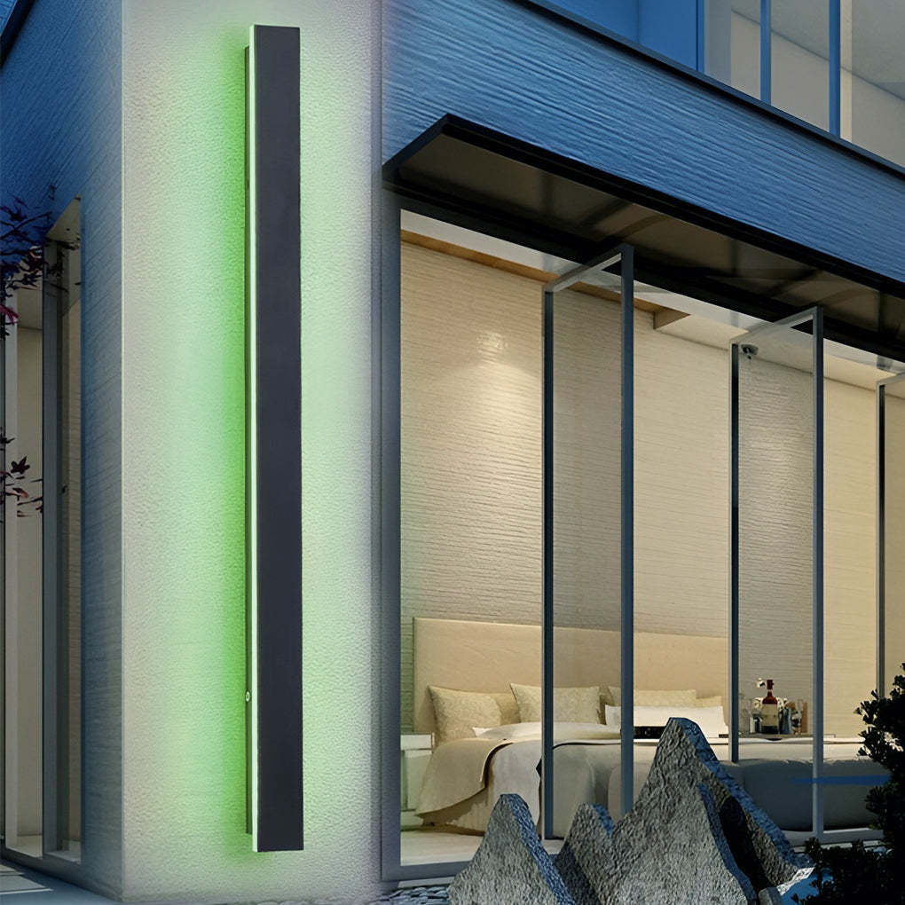 Black Long Strip Sconce Light Wall Lights Outdoor LED Lighting-Lighom